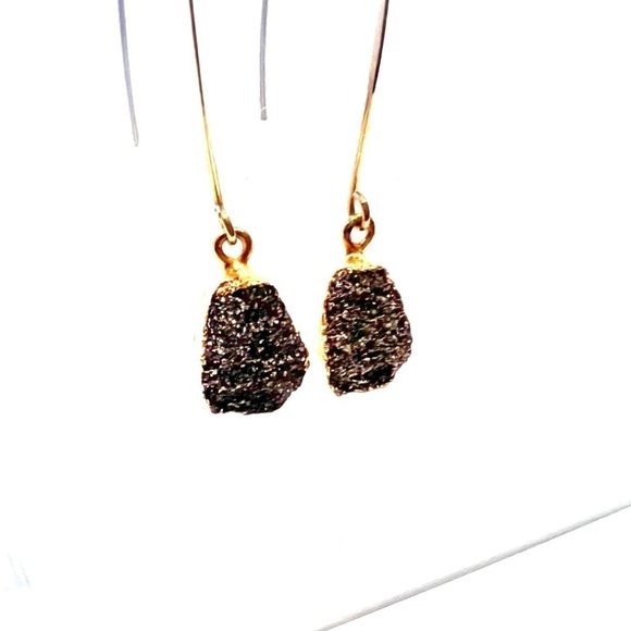 DANGLE Teardrop Druzy Earrings - Picture 4 of 4